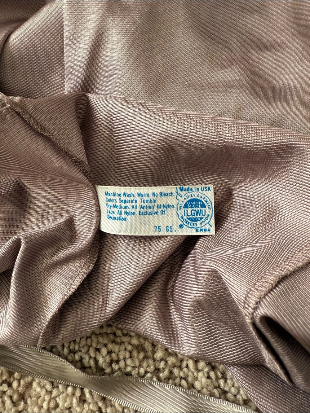 Vintage Sweet Nothings Maidenform Mauve-Taupe Midi Slip Skirt and Camisole - Picture 6 of 10